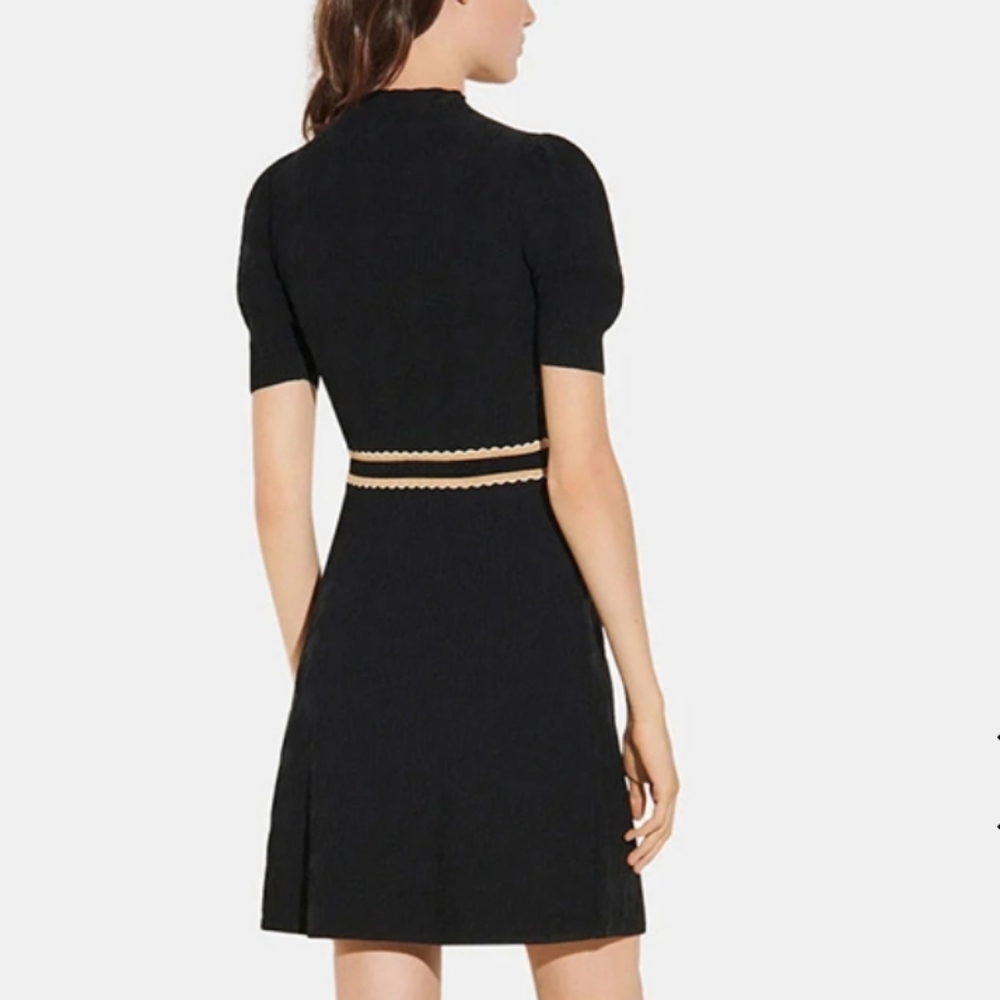Sandro Black Knit Dress 2 /Medium / US 6 - Picture 3 of 14